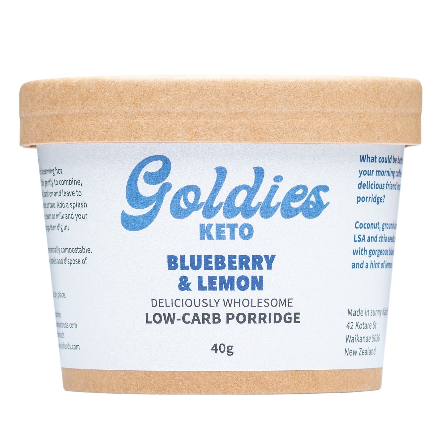 Goldies Keto Blueberry me te Rēmana pāreti